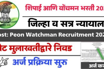 8th Pass Peon Watchman Recruitment 2025 Maharashtra